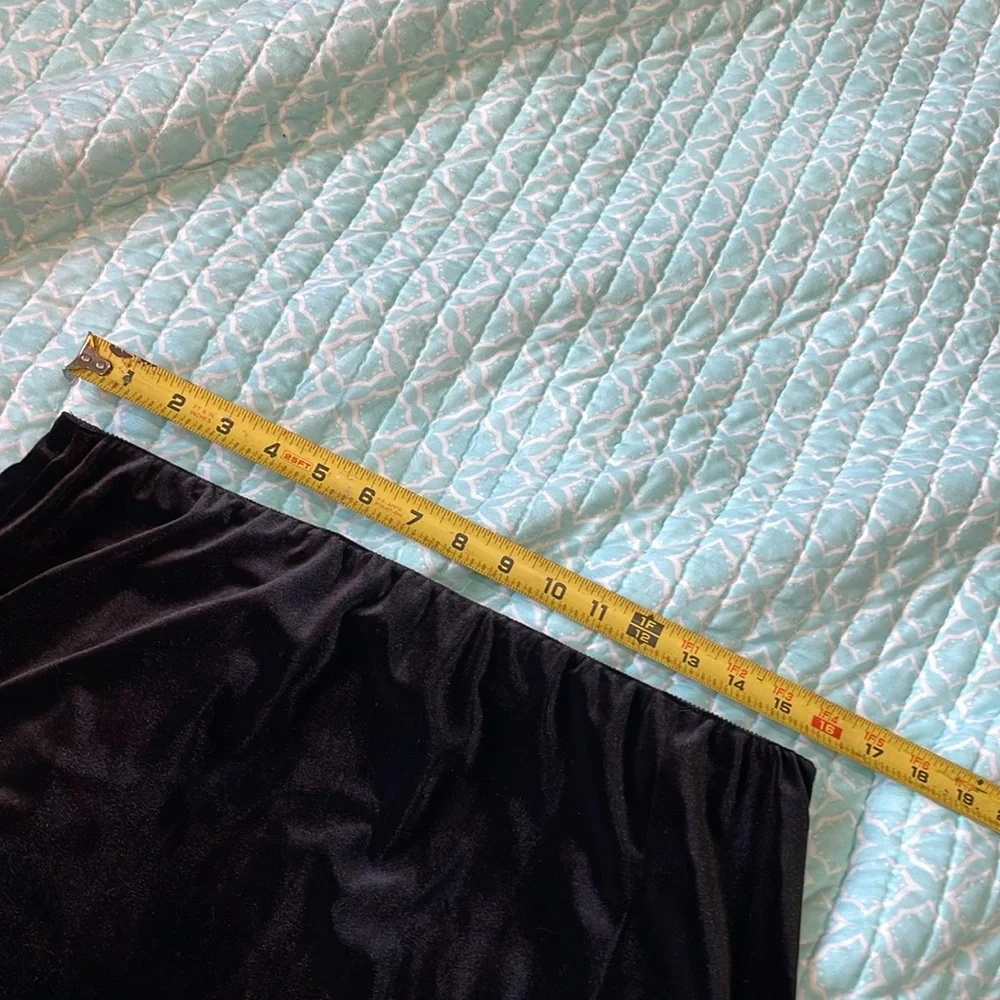 Alex evening stretch velvet column maxi skirt with front slip